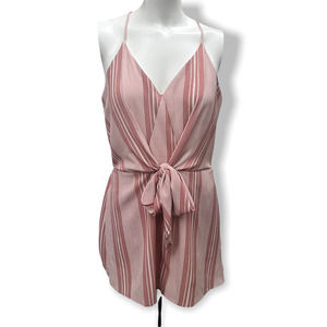 Hummingbird Striped Red Romper Shorts Size Medium